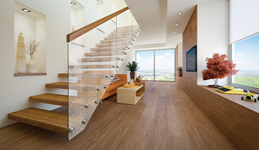 La película Decorative añade un efecto delicado a las escaleras del hogar. 